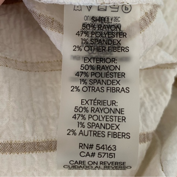 Calvin Klein size 10 elegantly striped faux-wrap dress - Picture 5 of 5